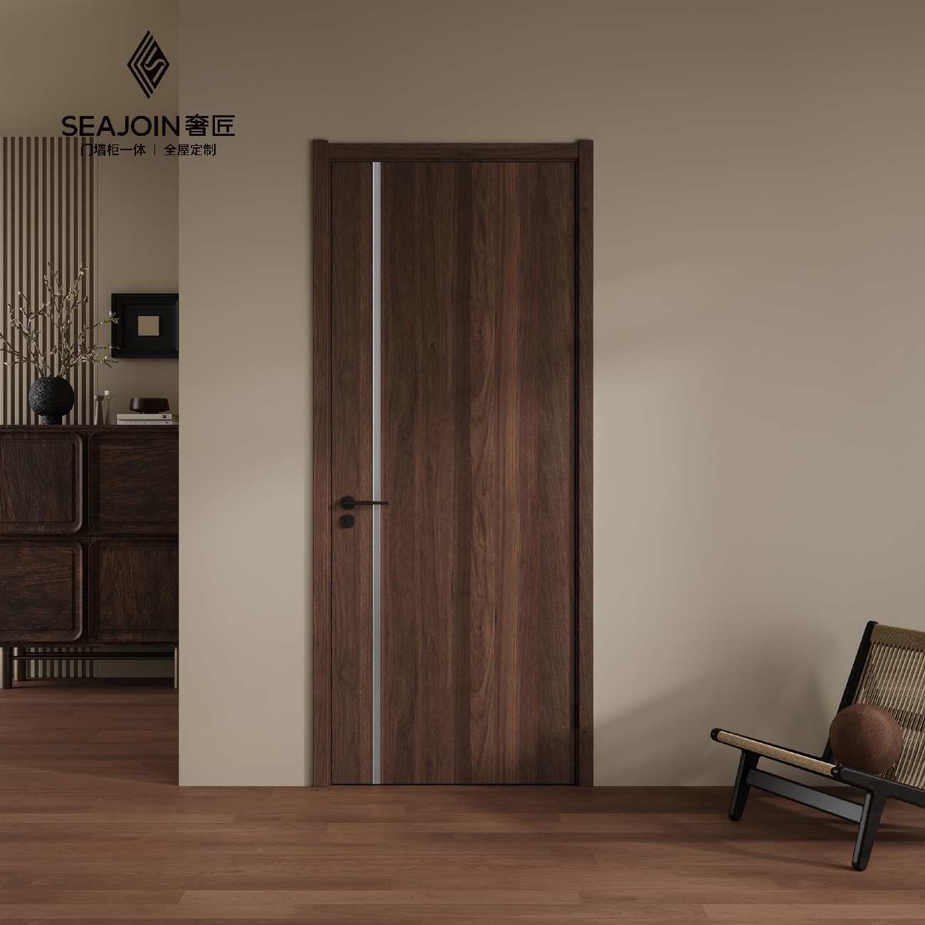 High STC Acoustic Soundproof Interior Door Hotel Room Door Noise Proof Solid Core Wooden Door Commercial Project Use