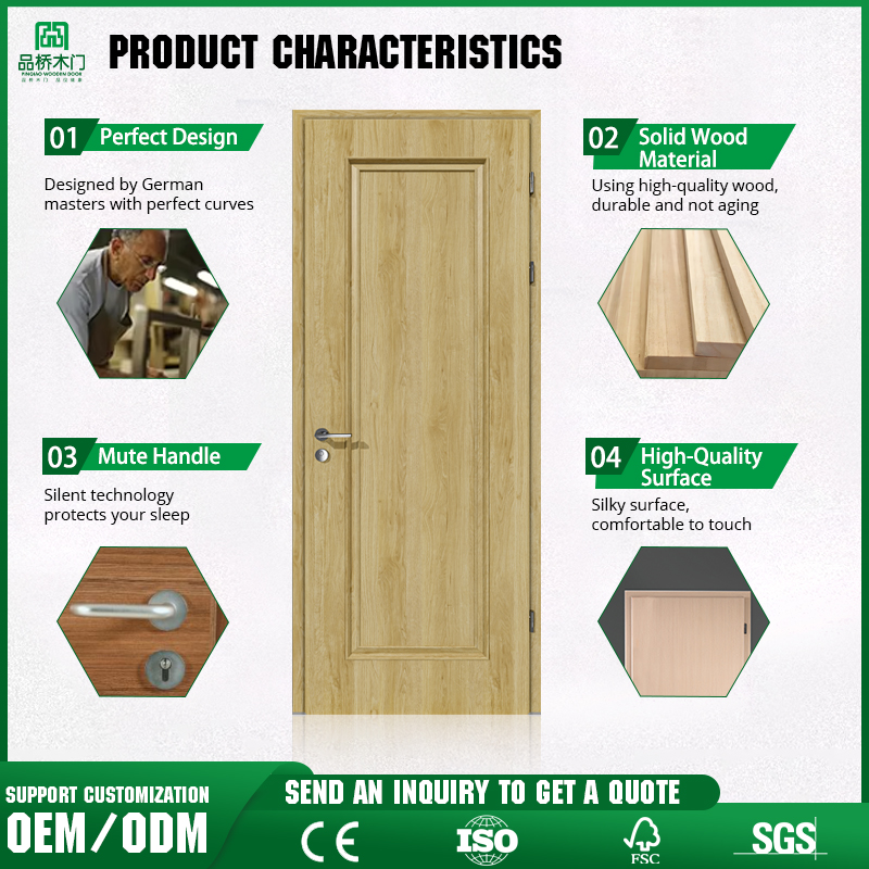 Factory Customization PVC Wooden Door Waterproof Soundproof House Doors Interior Room Doors For A House Slab