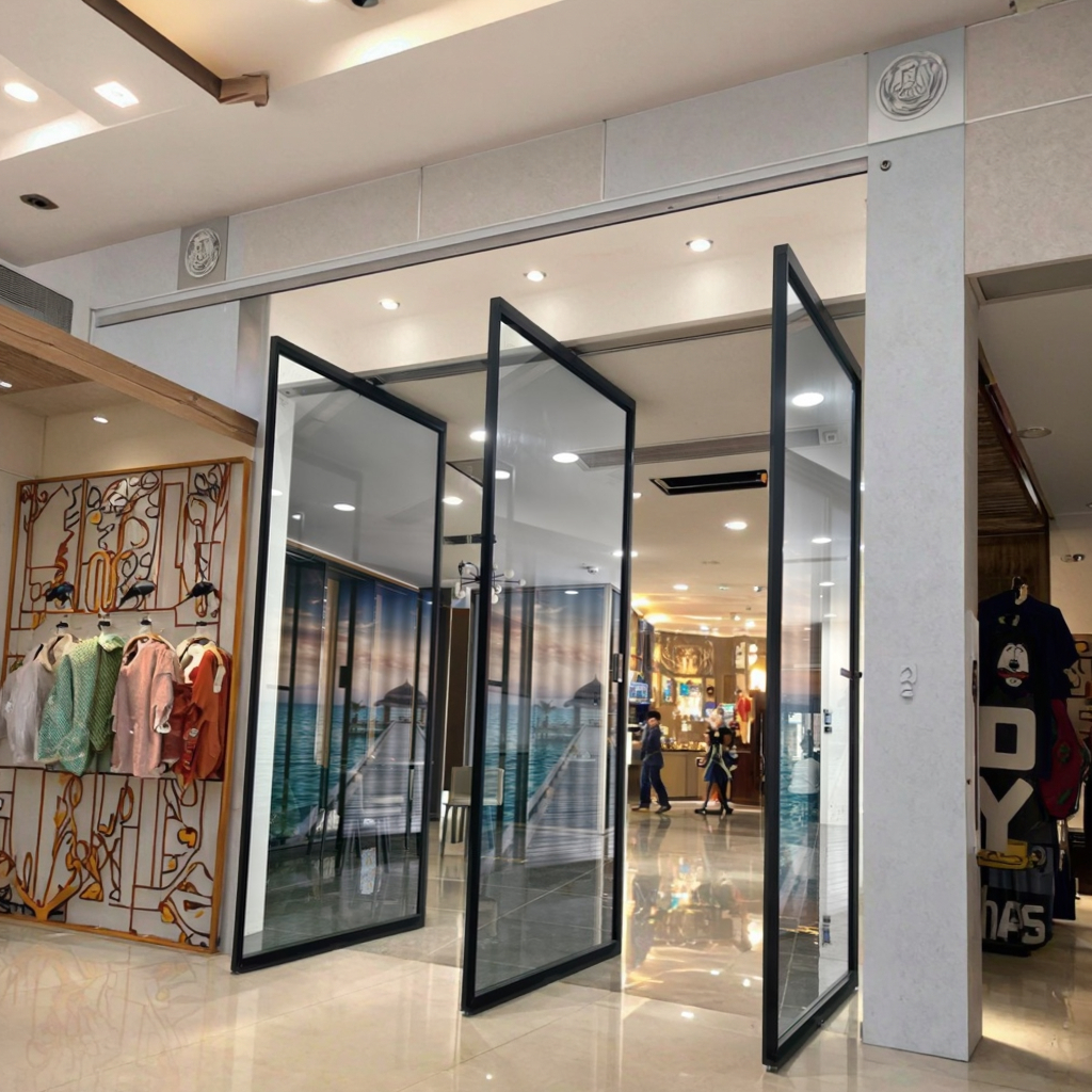 Premium Commercial Pivot Door with Customizable Smart Glass Front Door Electric Pivot Door