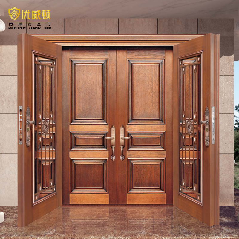 Modern Luxury Style Copper Door for Luxury Villas Handmade with Main Front Security Bulletproof Entrance Finished Surface
