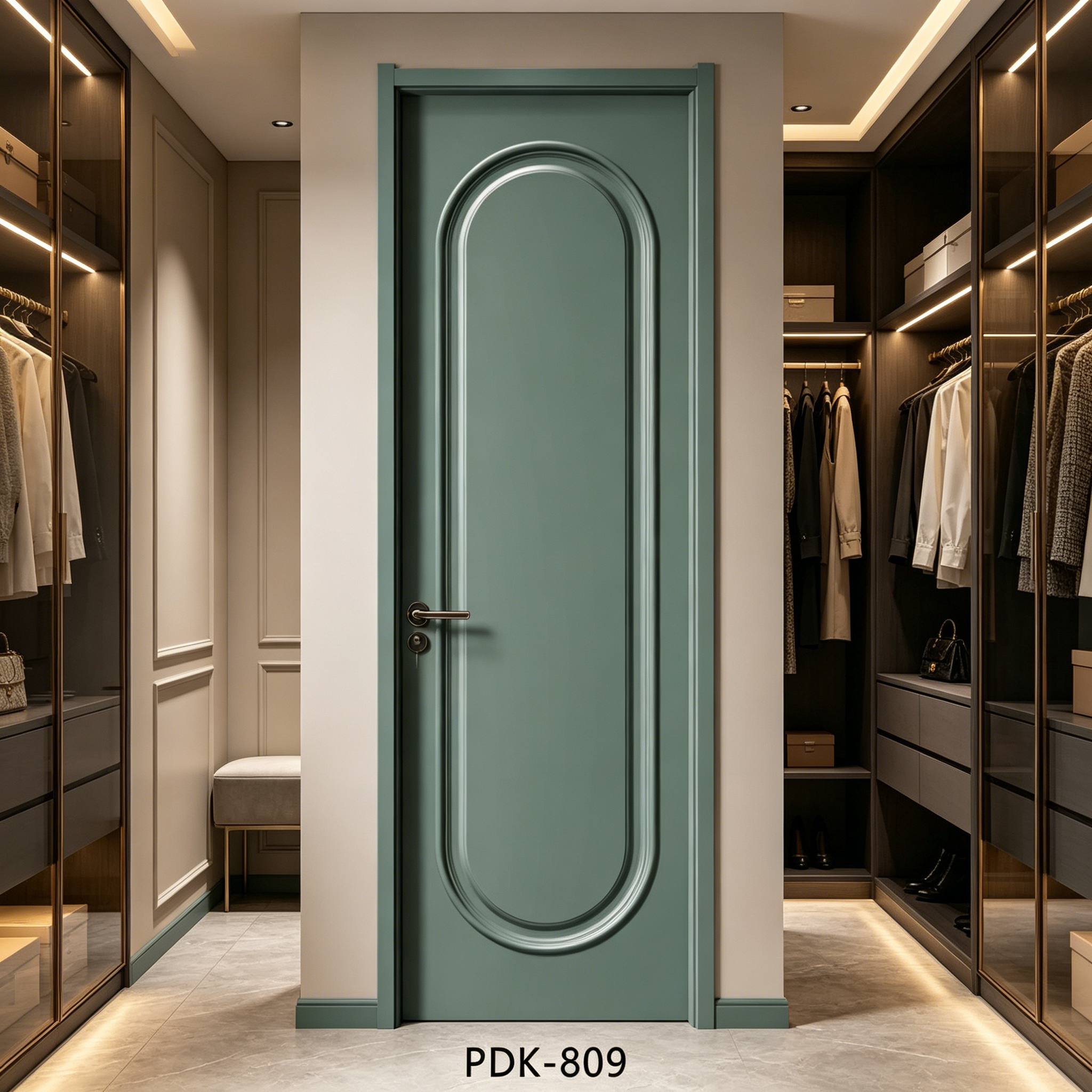 Modern Minimalist Flush Interior Door Sleek Matte Lacquer Wooden Door Soundproof Solid Core Internal Door For Modern Apartment