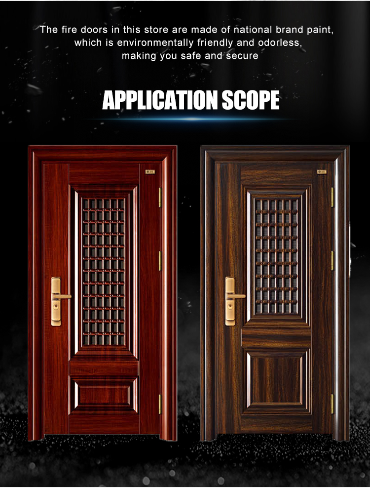 Escape Eco-Friendly Modern Armored Steel Fire-Rated Anti-Theft Exterior Door Manual 1 Year Warranty