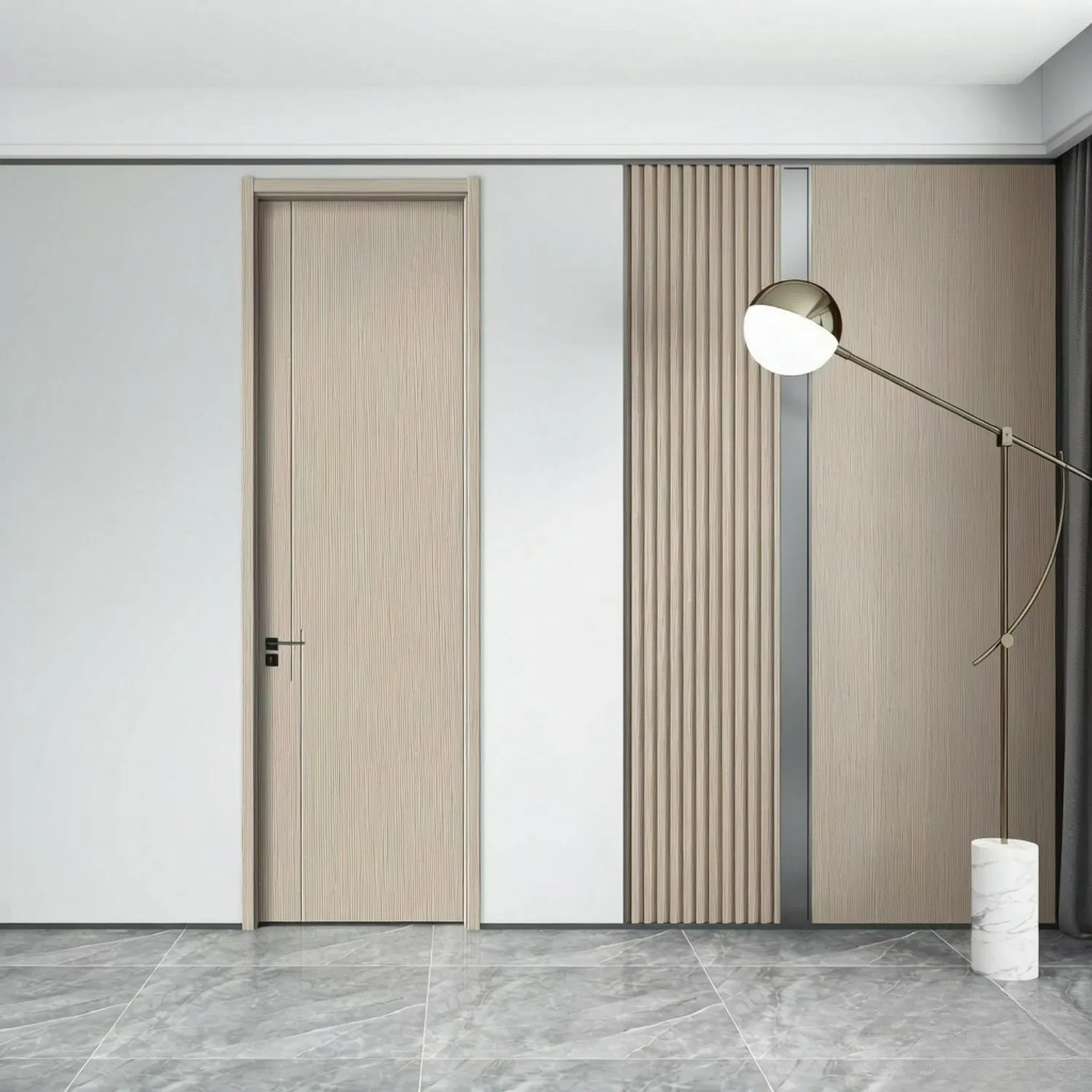 China Factory Price High Quality Doorable Wooden Soundproof WPC Waterproof Entrance PVC Bathroom Interior Melamine Interior Wooden Door