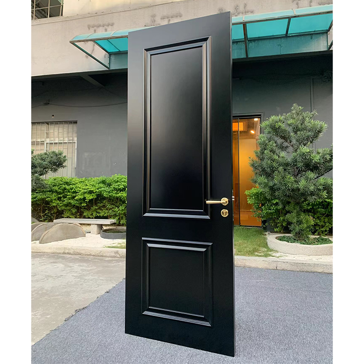 American Solid Wood Interior Doors Modern Wooden Door Design Black Painted Single Flush Door