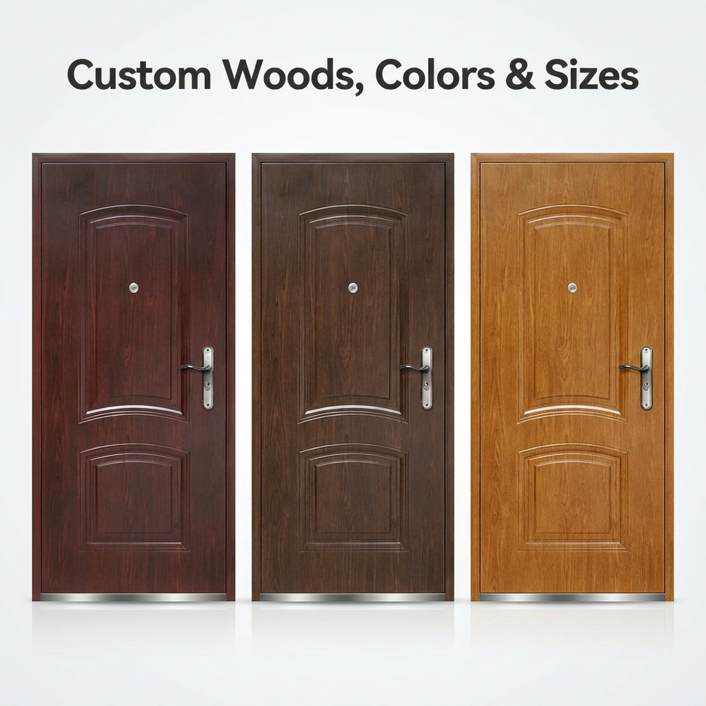 Wholesale European Design Main Entrance Door High Security 3H Fireproof Soundproof Armored Door Set OEM/ODM Factory Price