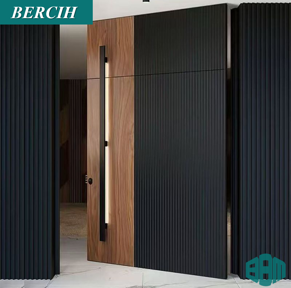 Modern Cast Aluminum Pivot Door - Heavy Duty Security Entrance Door for Main Entry