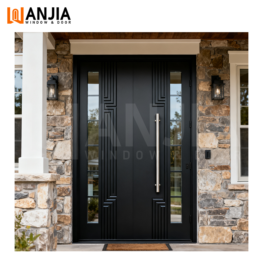 Luxury Turkish Design Entry Main Door Rustproof Aluminum Security Door Home Office Armored Door