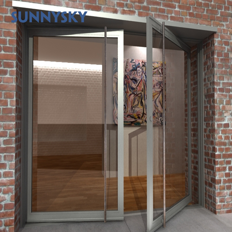 Modern Large Front Main Entrance Single Exterior Entry Aluminium Pivot Front Doors Details 5