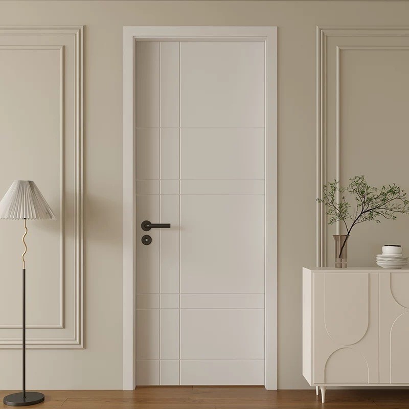 Waterproof Wpc Door Pvc Interior Door Melamine Veneer Door for Houses