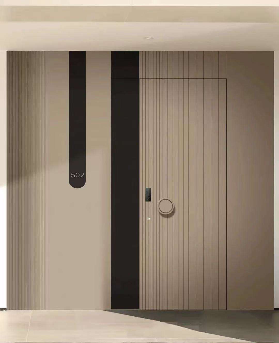 Cold Rolled Steel Fire Rated Armored Front Entry Door With Anti Pry Structure Soundproof for High Rise Apartment Hotel