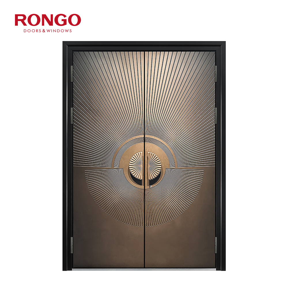 Factory Villa Good Price Custom Luxury Style Exterior Houses Frame Security Aluminum Alloy Entry Door for House Hotel Use