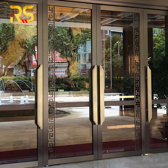 Arabic Style Front Entry Door Glass Design Hotel Luxury Main Entrance Door Banquet Hall Entrance Door