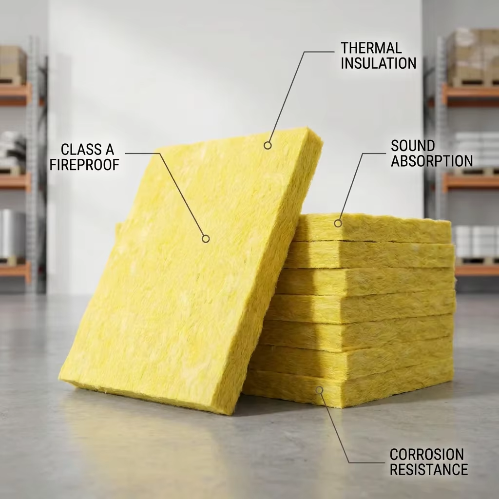Acoustic Glass Wool Board Modern Design For Ceiling Wall Noise Reduction Studio Room A1 Fireproof Hydrophobic Customizable