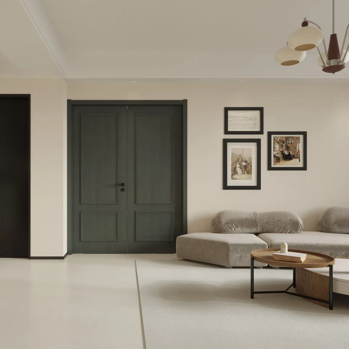 Hot Selling Indoor Waterproof WPC Wooden Door for Bathroom and Kitchen
