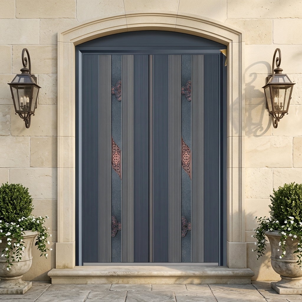 Ustomizablefinely Engraved All-aluminum Anti-theft Entrance Door for Villa Apartments with Waterproof and Secure Features