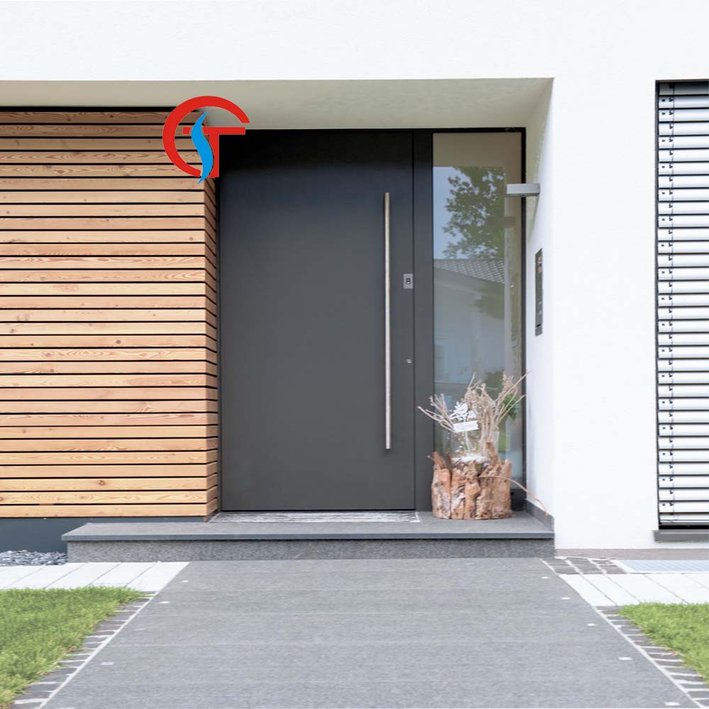 American Modern Luxury Entrance Security Front Door Aluminum Glass Pivot Main Door