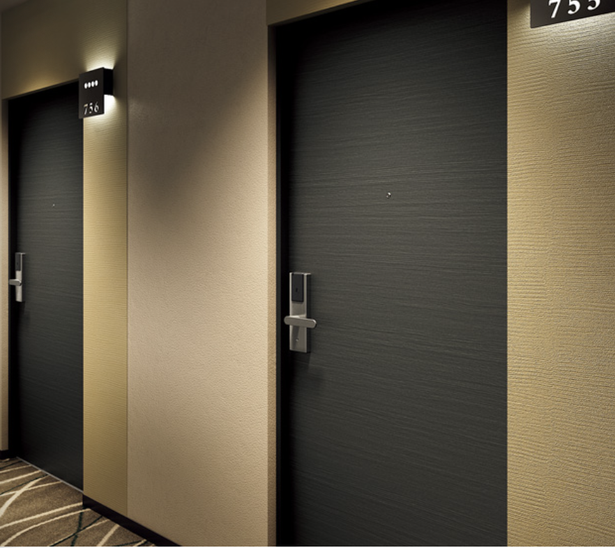 Hotel Room Doors 20-90 Minutes Fireproof Soundproof UL Listed Wooden Hotel Room Steel Single Door With Frame For Internal Use