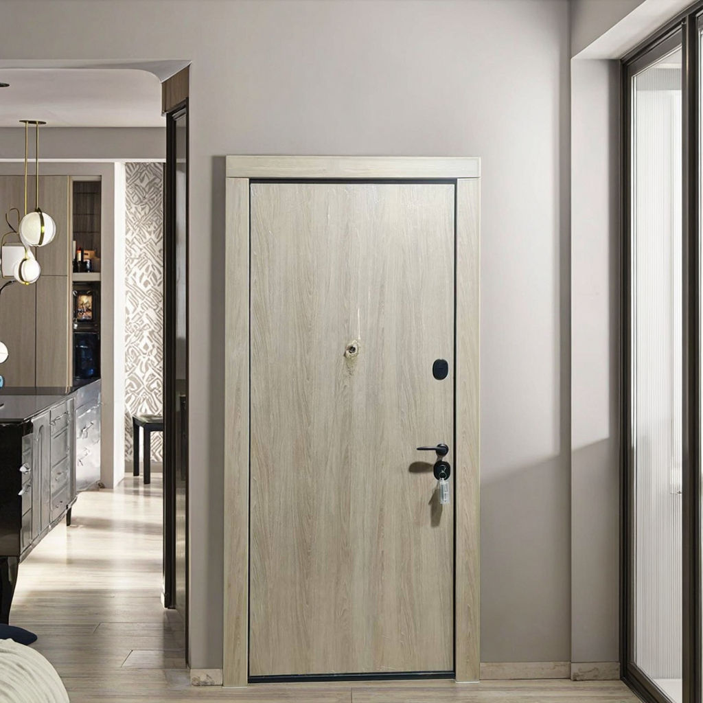 CHANGYI WH Approved for 90-minute Fire Resistant Modern Hotel Finished for Armored Steel Security Entrance Doors