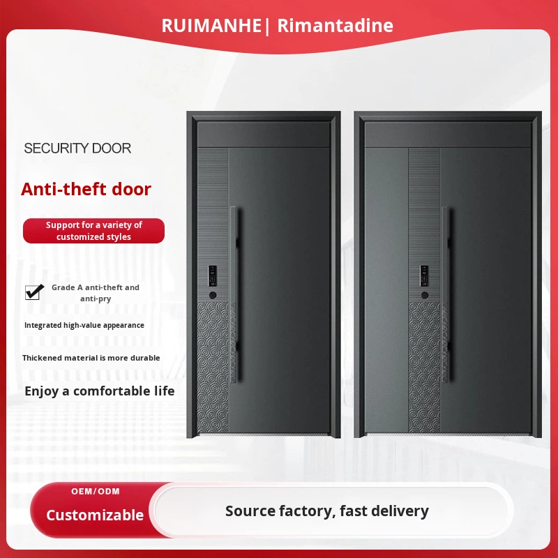 Anti-Theft Entry Door Grade Double Security Door Household Villa Modern Steel Postmodern Design Wholesale