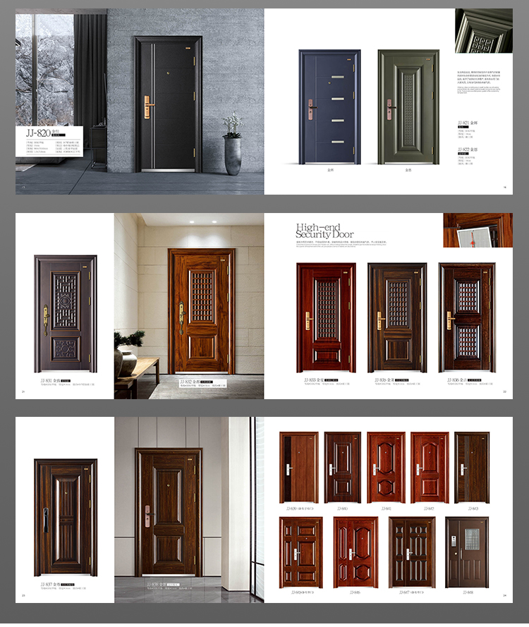 Escape Eco-Friendly Modern Armored Steel Fire-Rated Anti-Theft Exterior Door Manual 1 Year Warranty