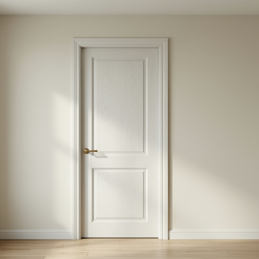 Minimalist Waterproof Painted Finished Solid Wood Interior Bedroom Door Wooden Door Models