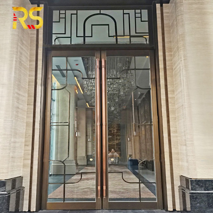 Arabic Style Front Entry Door Glass Design Hotel Luxury Main Entrance Door Banquet Hall Entrance Door