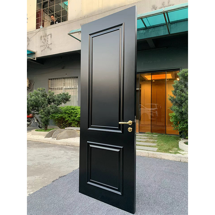 American Solid Wood Interior Doors Modern Wooden Door Design Black Painted Single Flush Door
