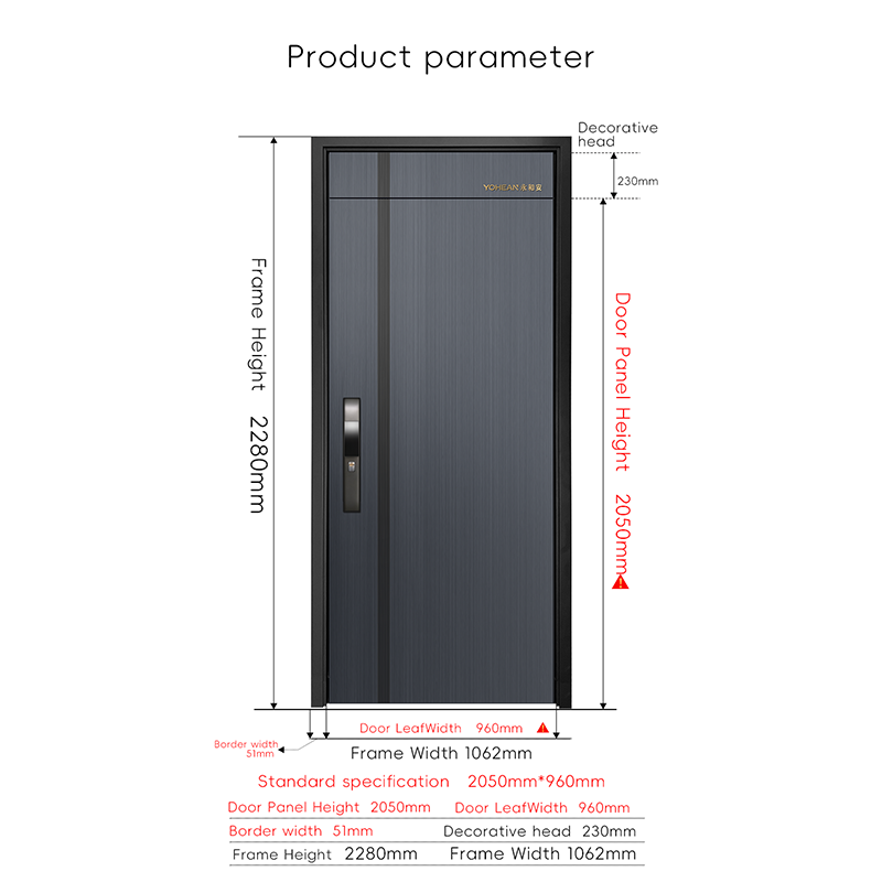 Factory Direct Price Galvanized Steel Corrosion-Resistant Safety Exterior Entrance Front Security Door