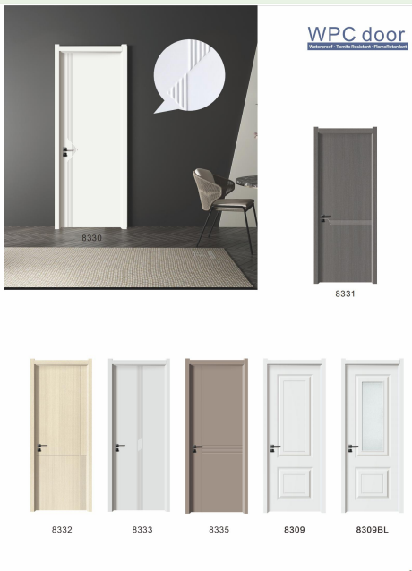 Bedroom Sound Insulation PVC WPC Entry Doors Veneer Modern Swing for Hotel Office Interior