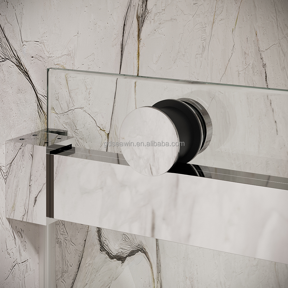 60 X 77 Polished Chrome Frameless Sliding Shower Door with Modern Design Concealed Tank Lifetime Warranty