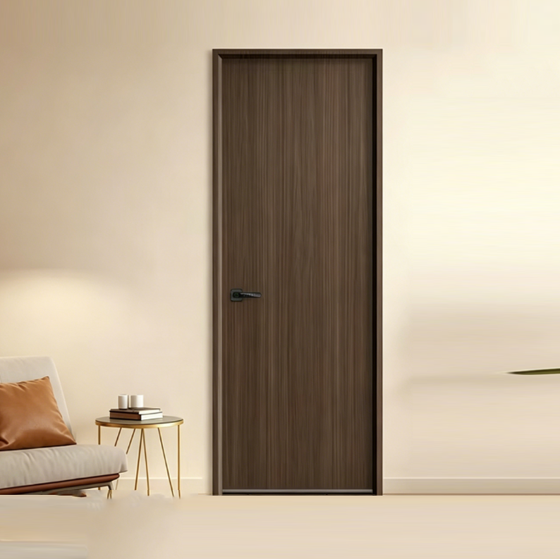 Modern Solid Wood Indoor Flat Door With Sound Insulation And Finished Surface For Apartment Bedroom Living Room And Hotel Use