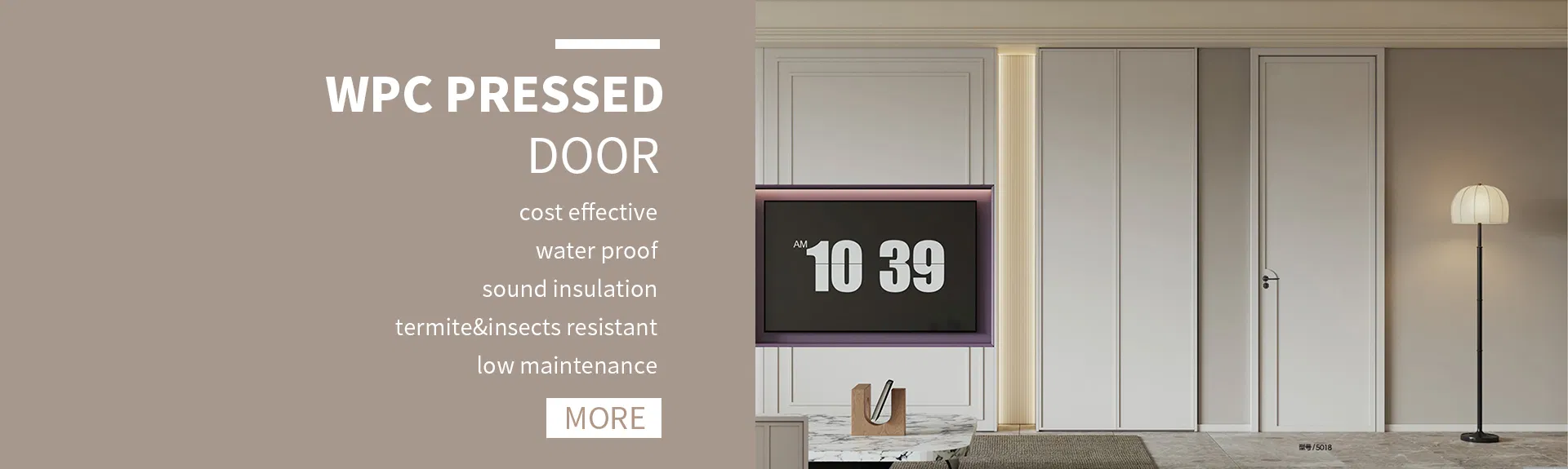 Waterproof Bathroom Toilet Room Doors Modern Design WPC PVC Interior Doors