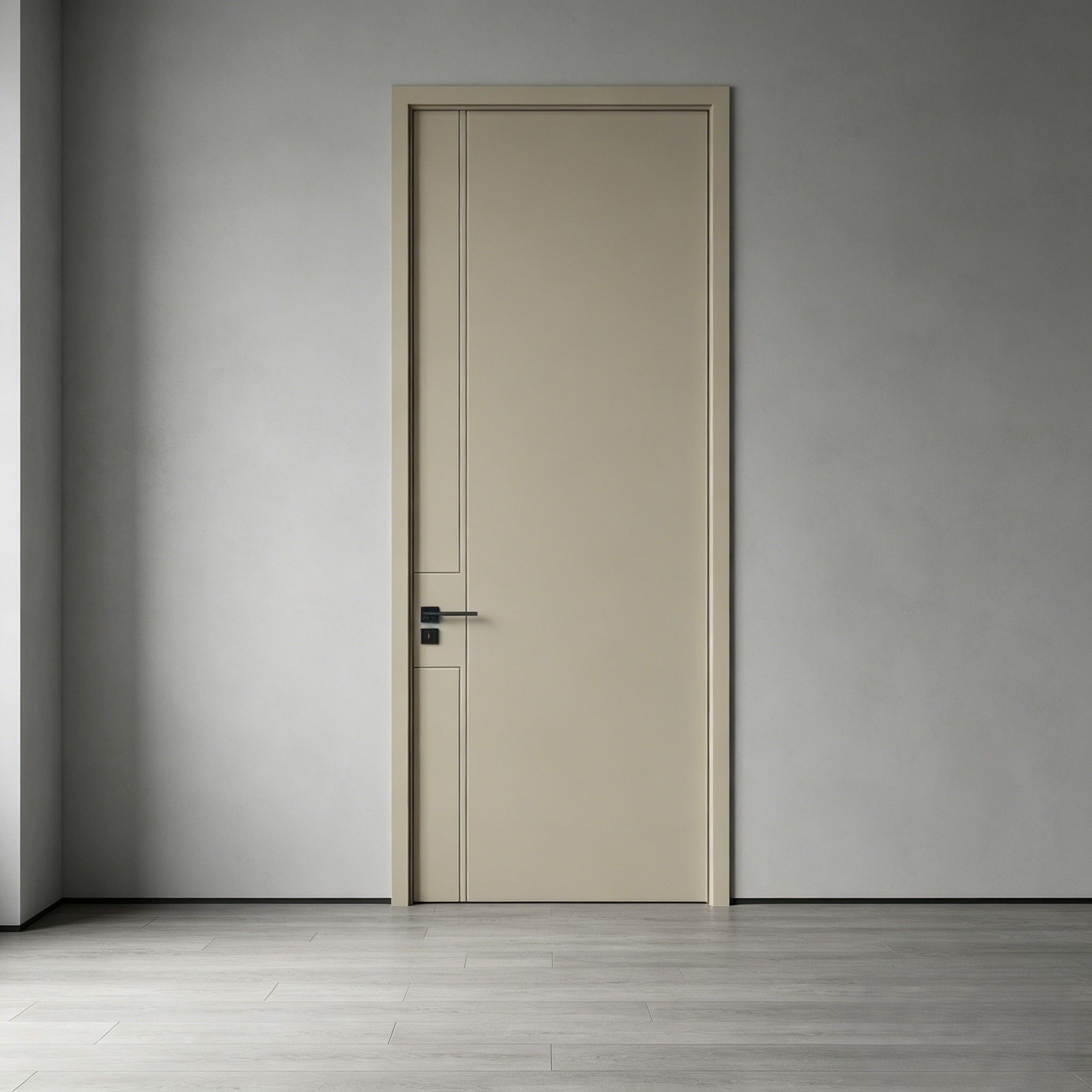Factory Direct WPC Wood Plastic Composite Customizable Door Waterproof Interior Modern Soundproof Swing Door For Villa Hotel