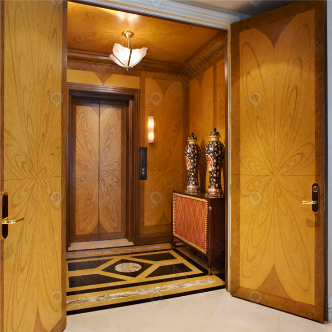 Luxury Wooden Doors with Decorative Laminate Finish Elegant Texture Interior Door for Villa Lobby Hall