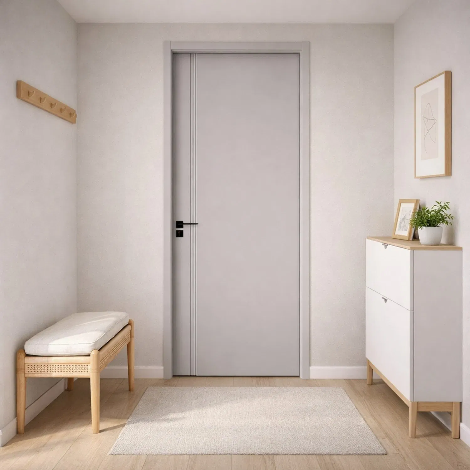 China Factory Price High Quality Doorable Wooden Soundproof WPC Waterproof Entrance PVC Bathroom Interior Melamine Interior Wooden Door