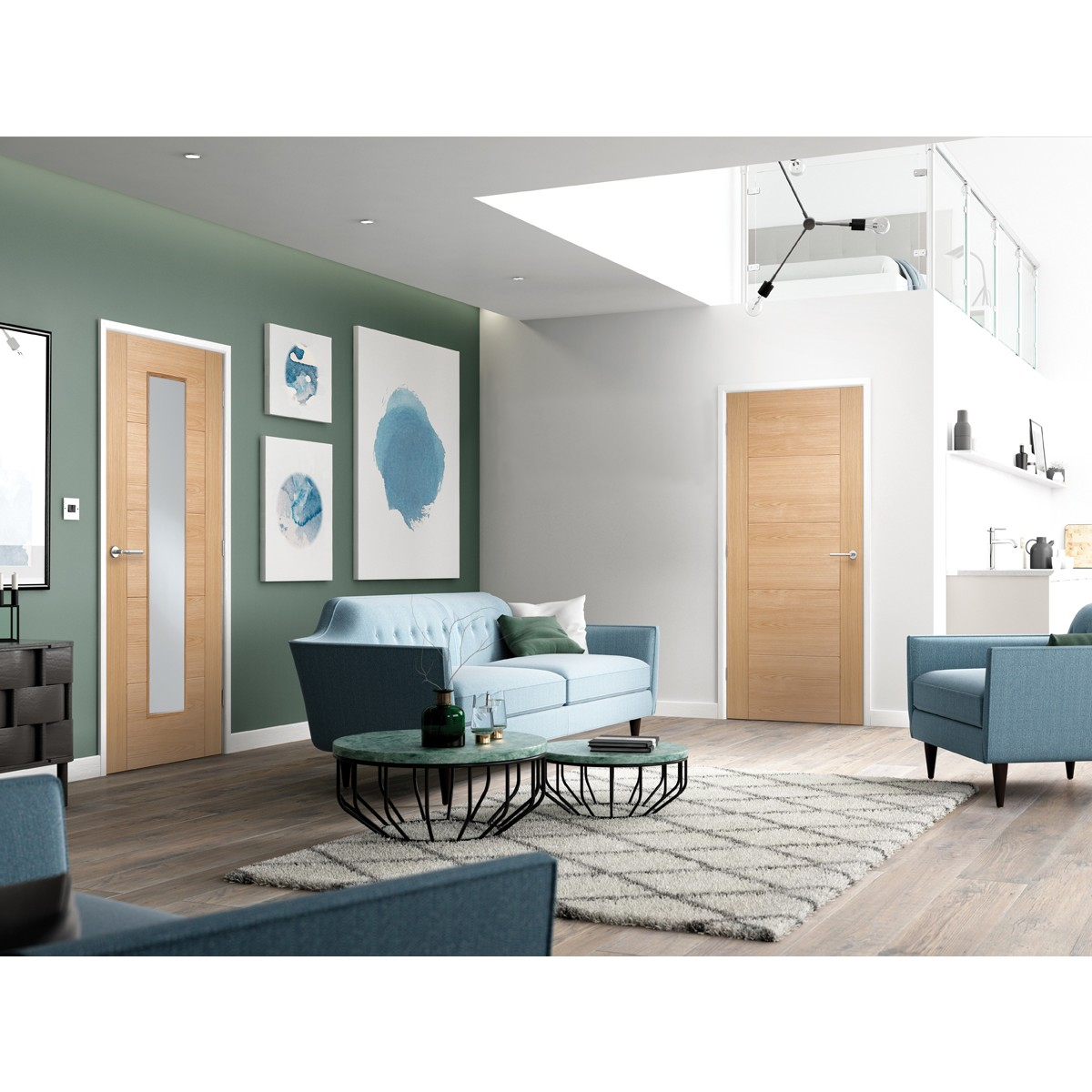 Low Price Fire Rated Door Modern Designs Oak Veneer Interior Engineered Wood Flush Door for UK Market
