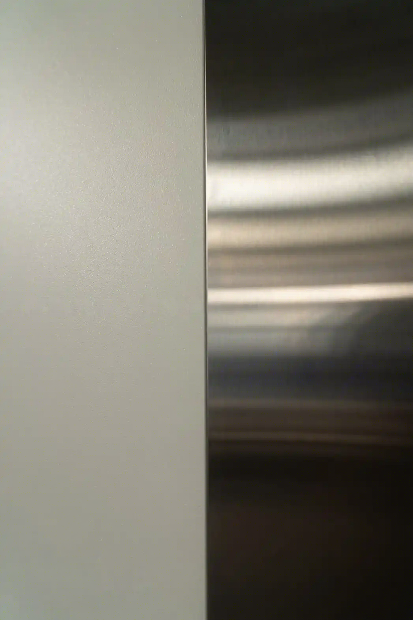 Modern Stainless Steel Armored Door | High-Security Minimalist Entry Door with 3-Year Warranty for Apartments &amp; Villas