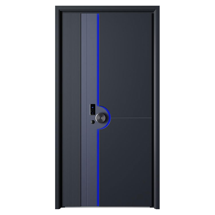 New Design Modern Security Steel Door Frame Fire Prevention Bulletproof Grey Finished Exterior Entrance Puertas De Exterior Door