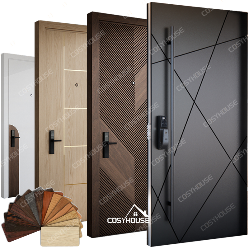 Steel Security Main Entrance Door Fireproof Waterproof Bulletproof Armored Door for Residential House Exterior Hotel Hall
