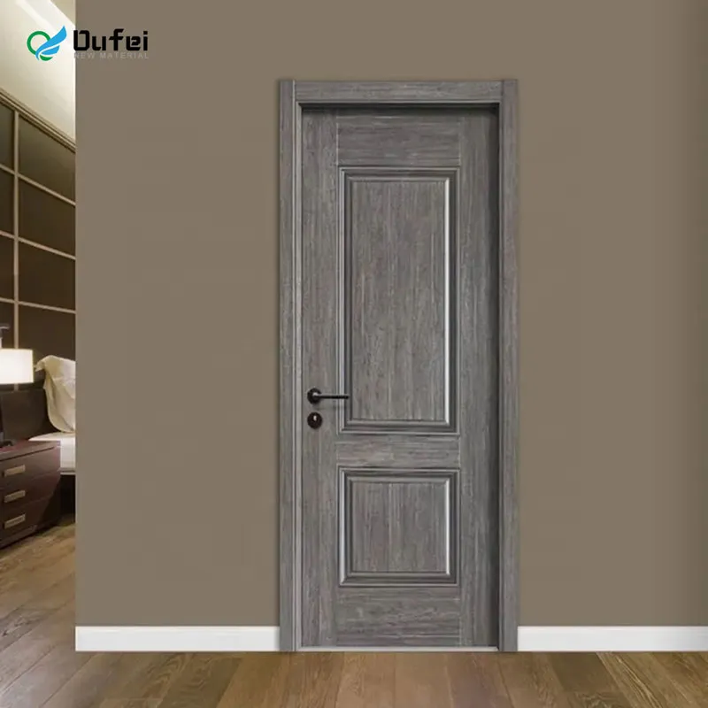 Overall Extrusion Hollow WPC Door Customized Simple Design Room Solid Interior Wooden PVC Door