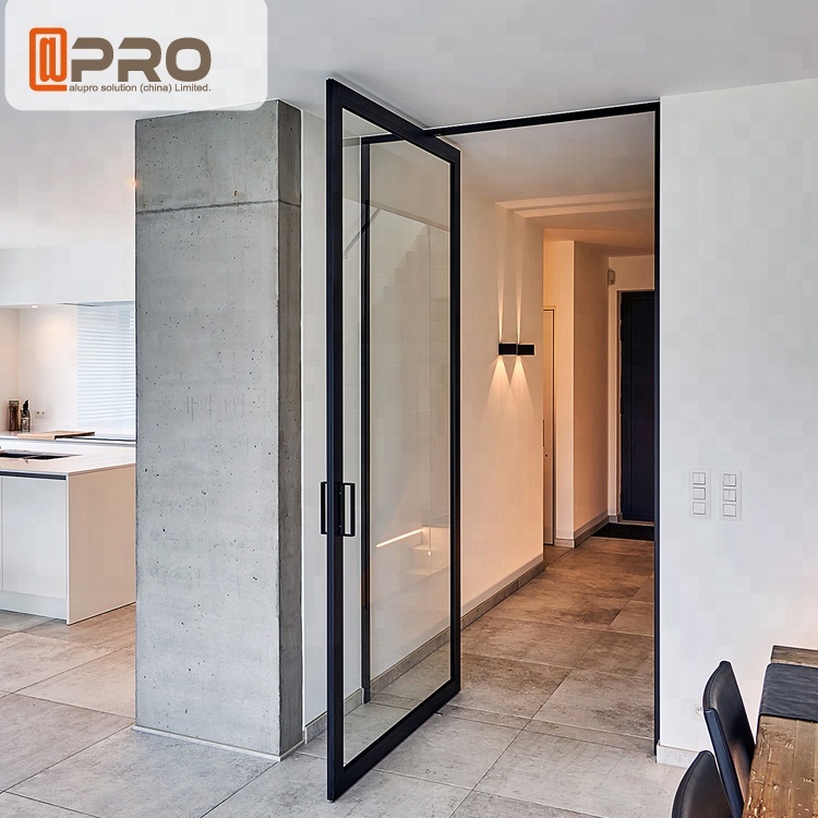 Pivot Size Commercial Glass Door Front Large Entry Glass Exterior Hing Swing Doors Modern Customized Aluminum Alloy Villa School