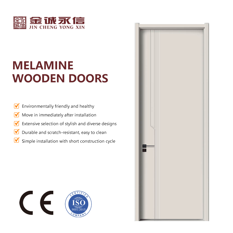 Factory Price Simple Designs Waterproof Soundproof Melamine Interior Wooden Door Hotel Bedroom Entry Wooden Door