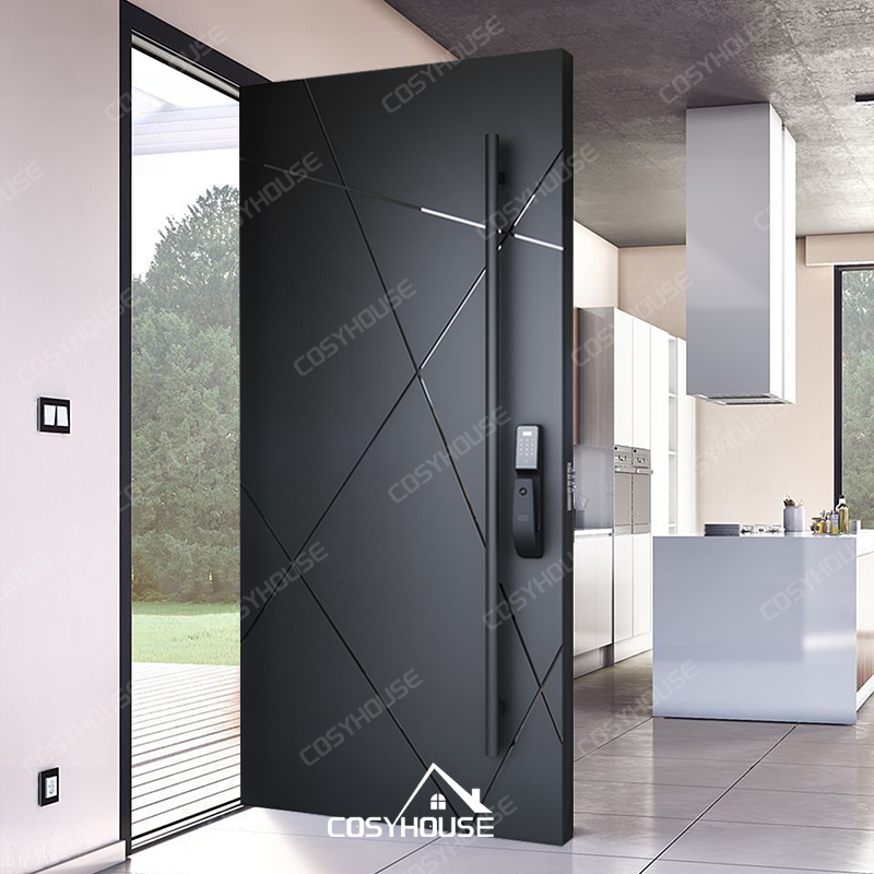 Cosyhouse Latest Design Copper Color Aluminum Armored Entrance Door Copper Finish Security Door Copper Gate Exterior Main Door