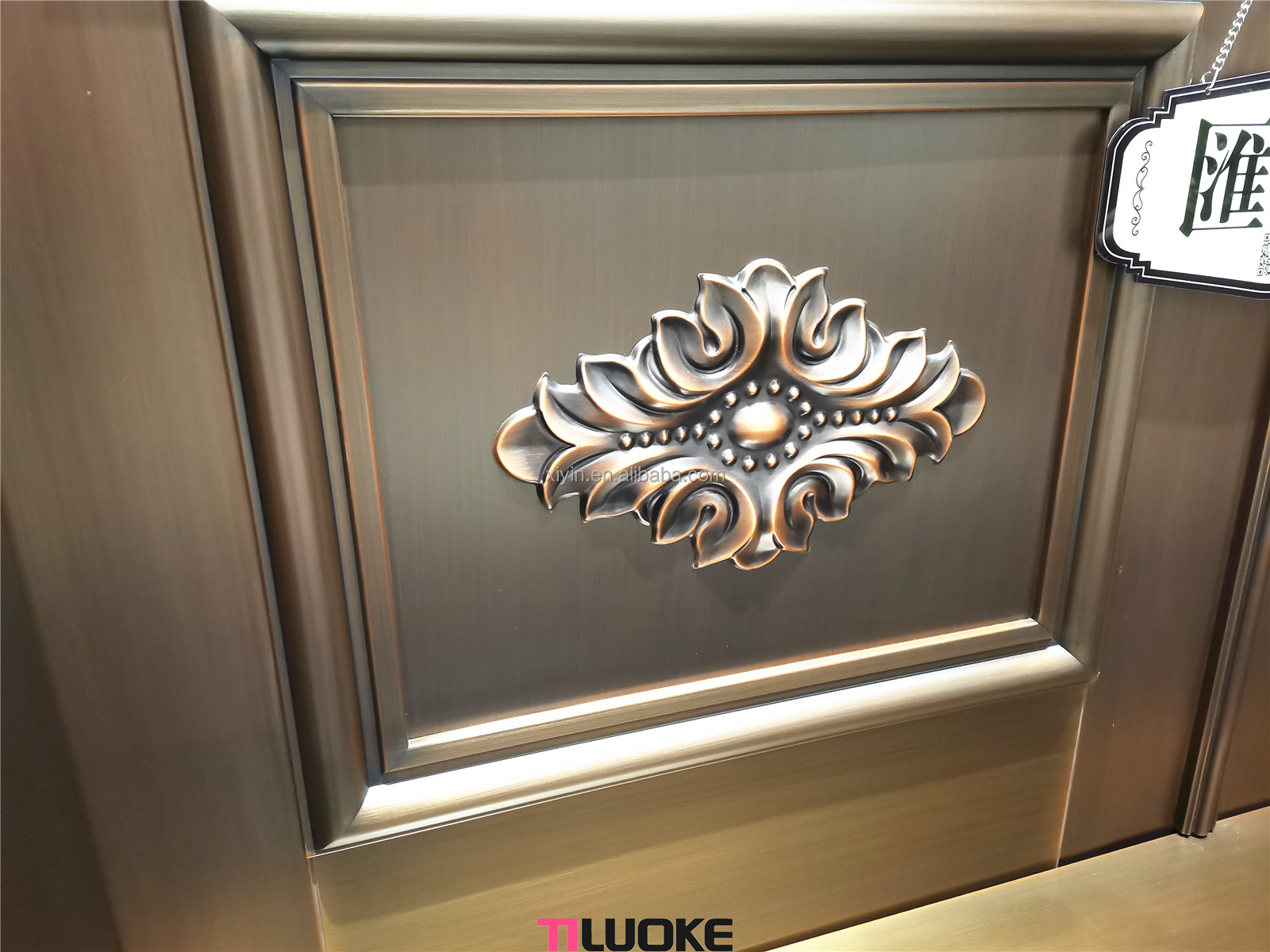 Luxury House Entrance Front Door Design Real Copper Material Decorative Armored Security Doors