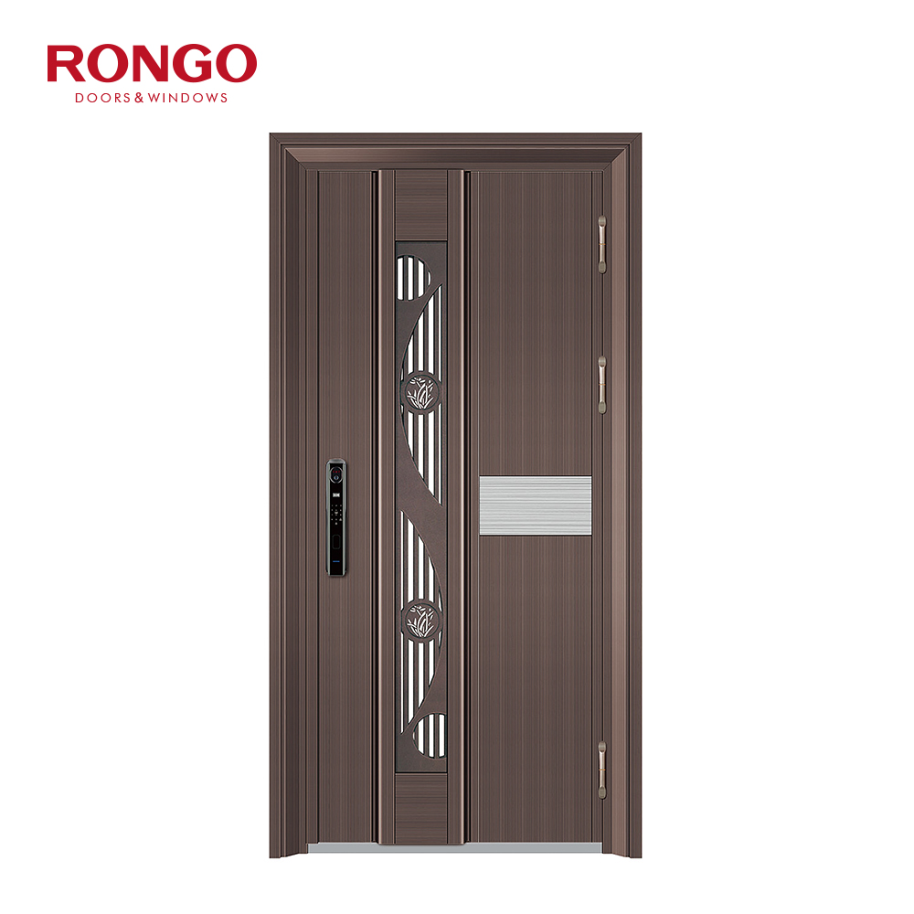 RONGO Modern Stainless Steel Entrance Armored Door for Apartment &amp; Villa Bullet-Proof Finished Front &amp; Entrance