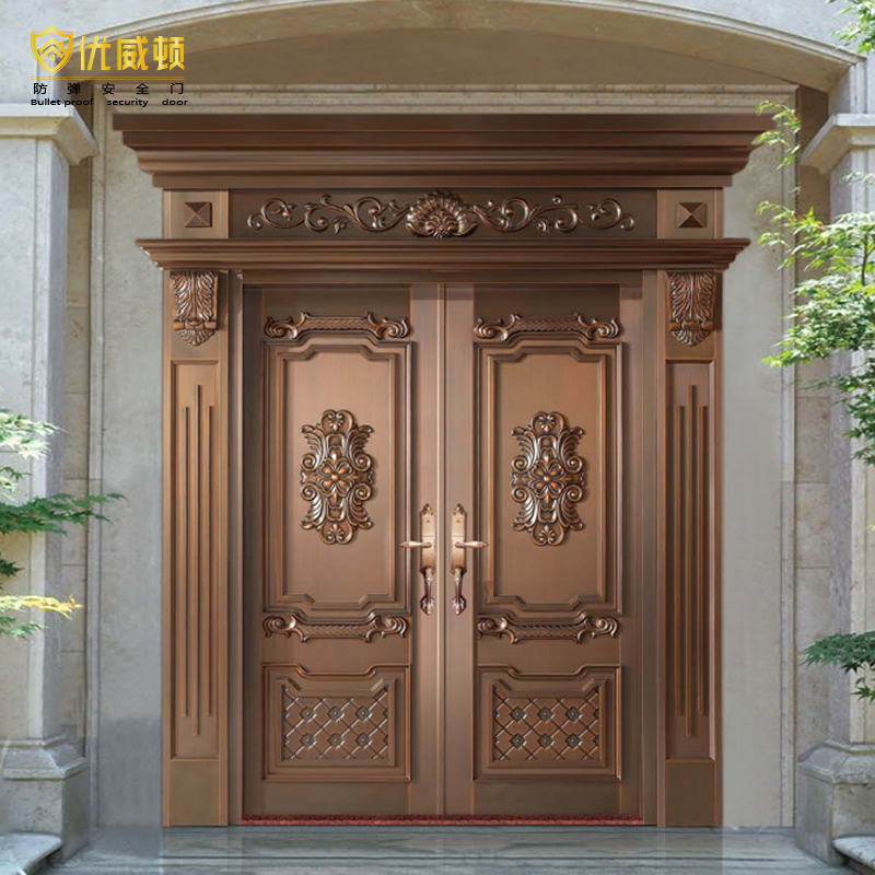 Modern Luxury Style Copper Door for Luxury Villas Handmade with Main Front Security Bulletproof Entrance Finished Surface