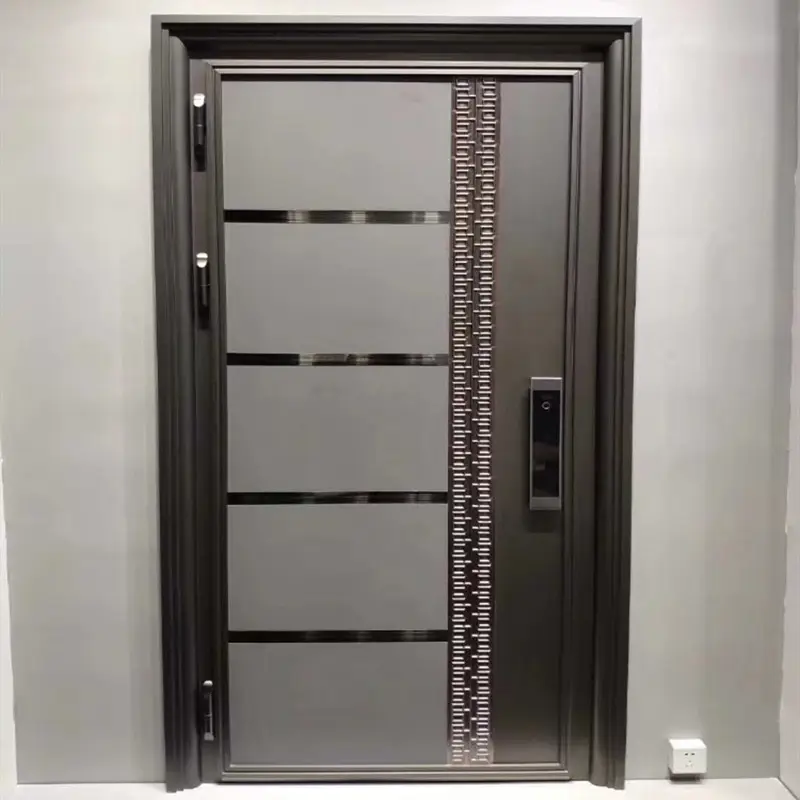 Armor Metal Security Doors Exterior Bullet Proof Commercial Steel Entry Door With Smart Lock