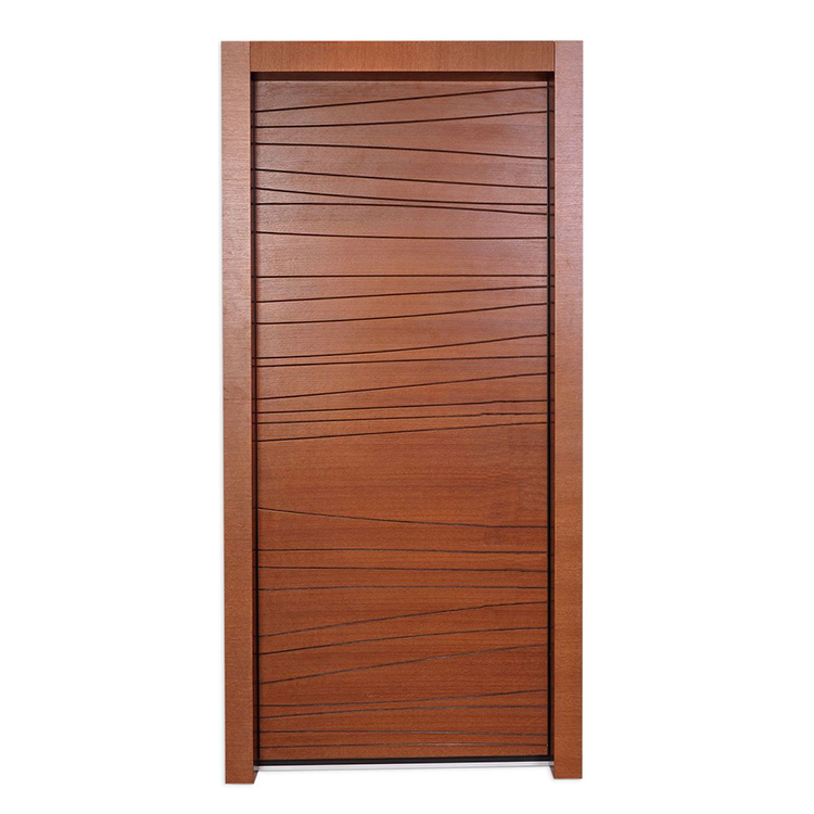 Modern Engineered Veneer Lowes Flat Flush Slab Design Wooden Doors
