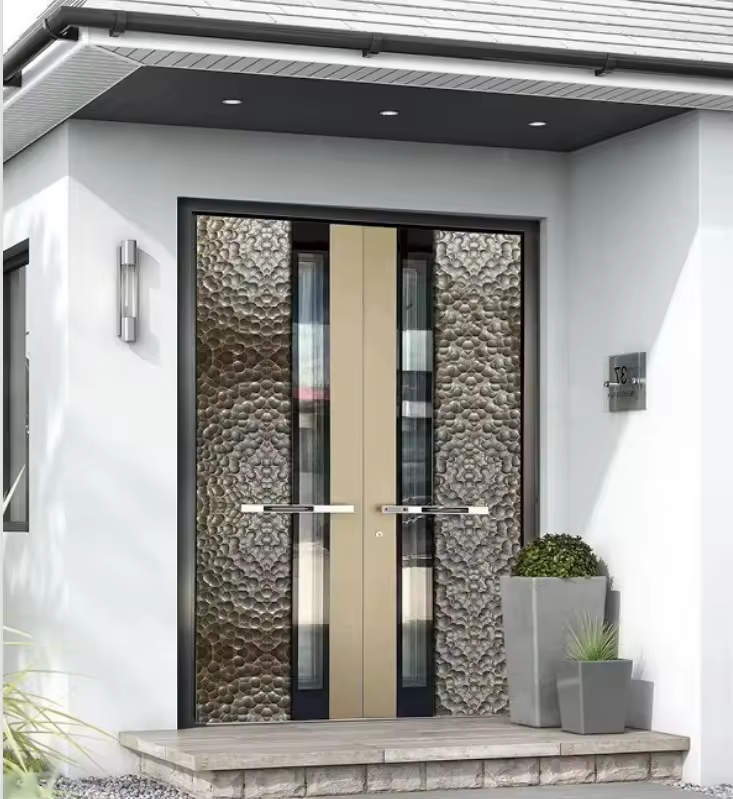 Modern Stainless Steel Fireproof and Bulletproof Metal Door Outdoor Entry Front Door Design for Home Escape Door