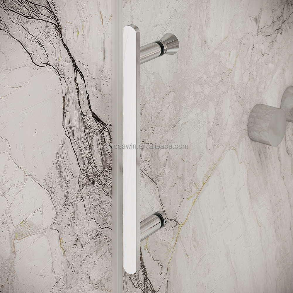 60 X 77 Polished Chrome Frameless Sliding Shower Door with Modern Design Concealed Tank Lifetime Warranty